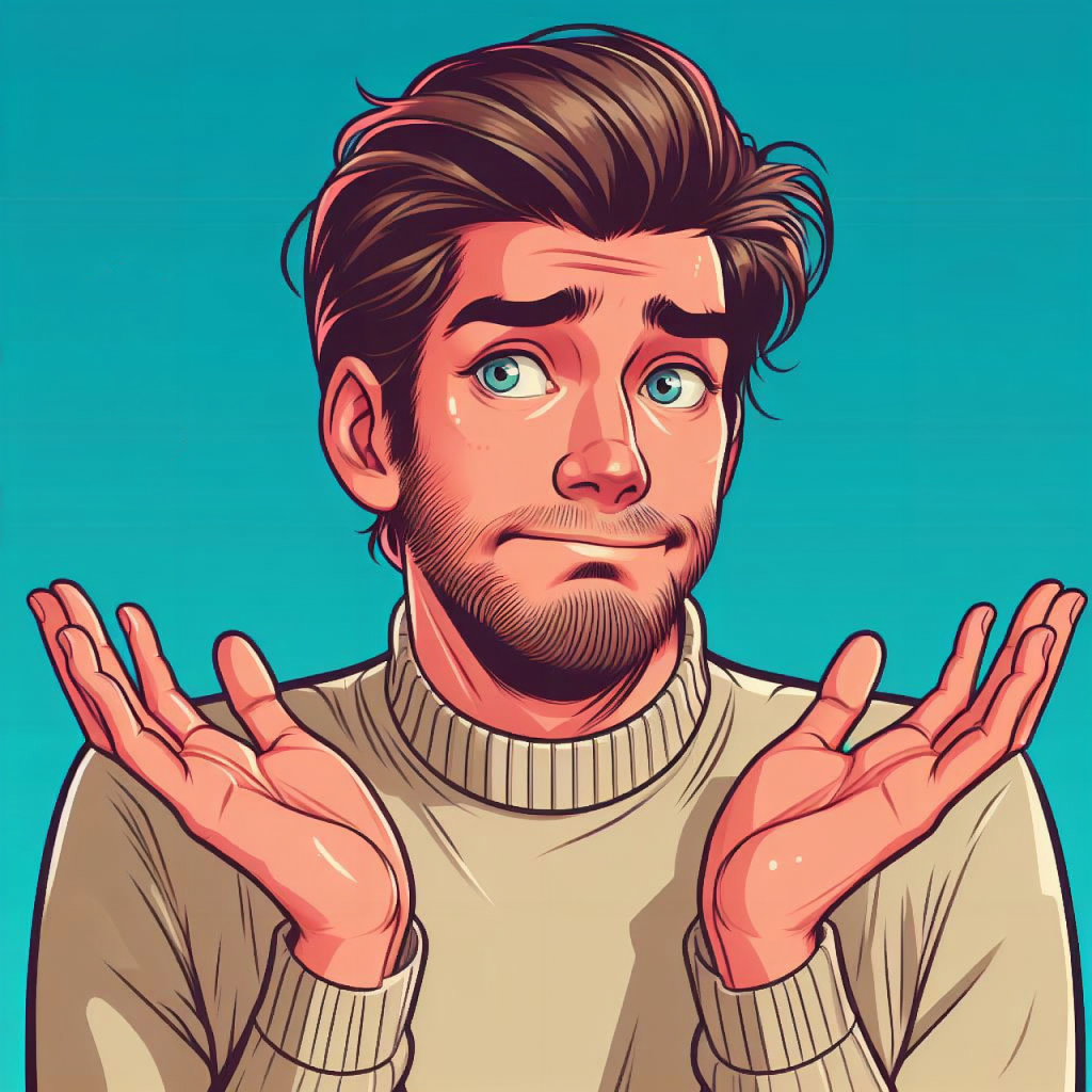 ai generated, shrug, unsure, why not, man, uncertainty, dilemma, confused, shrug, shrug, confused, confused, confused, confused, confused